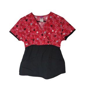 🌺Mickey Minnie Mouse Nursing Medical Scrub Top Size Small New with Tags🌺